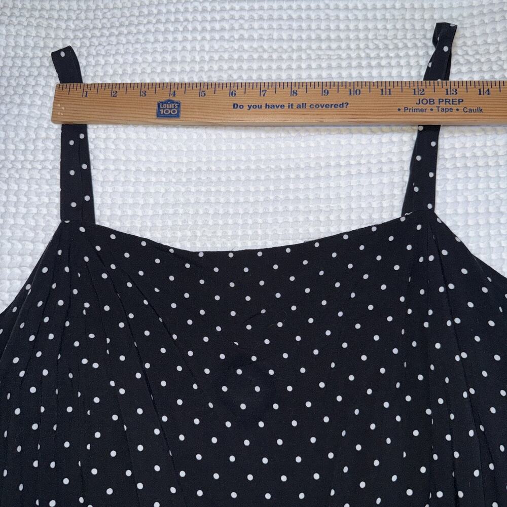 Old Navy Jumpsuit Womens 4X Black Polka Dot Sleeveless Pockets Smocked Back EUC - Picture 7 of 16